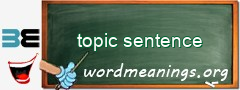 WordMeaning blackboard for topic sentence